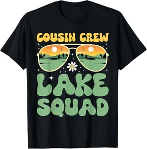 Cousin Crew Lake Squad Sunset Family Camping Summer T-Shirt Hoodie - Picture 1 of 11