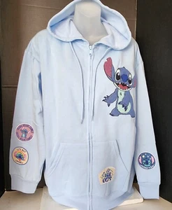 NWT DISNEY Soft Knit Embroidered STITCH Full Zip Hoodie Sweatshirt CHOOSE XL XXL - Picture 1 of 9