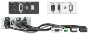 Extron Dual-Gang AAP - Super Plate 100, weiß. USB, HDMI, VGA und Stereo Audio - Bild 1 von 2
