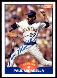 1989 Score Baseball Paul Mirabella Auto Milwaukee Brewers #569 Signed - Picture 1 of 2