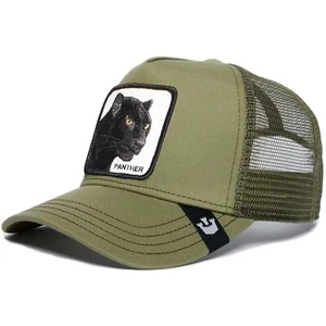 Goorin Bros Animal Farm Trucker Baseball Snapback Hat Cap Black Panther Green - Picture 1 of 1