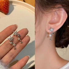 Korean Fashion Retro Cute Aesthetic Crystal Zircon Star Pendant Y2K Earrings