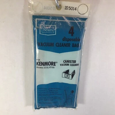 Vintage SEARS Kenmore Disposable Canister Vacuum Cleaner Bags 4qty 20 5014 NEW - Image 1 of 3