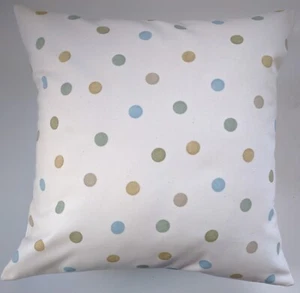 Handmade Cushion Cover in Emma Bridgewater Polka Dot Blue Green Yellow - Picture 1 of 1