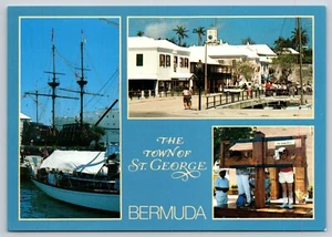 Postcard The Town of St. George's Bermuda Multiview Ducking Stool - Picture 1 of 2