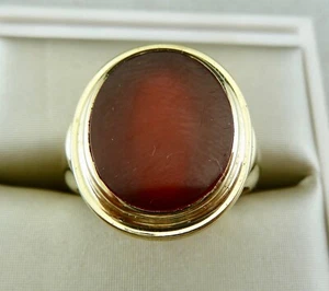 schöner alter Ring Siegelring Gold 333/- mit Karneol 20er Jahre - Bild 1 von 10