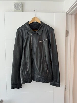 Chaqueta de cuero negra para hombre The Kooples - Grande - Motociclista / Moto - Cuero genuino Foto 1 de 3