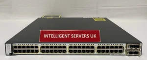 Cisco Catalyst WS-C3750E-48PD-SF 48-Port PoE Switch + 2x Cisco 10GBASE-SR Module - Picture 1 of 2