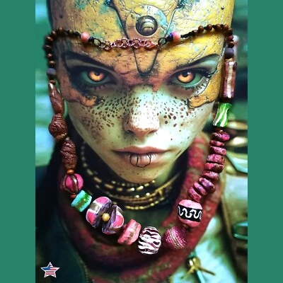 Luxury Jewellery Beaded Necklace Chunky Statement Neo Brutalist Jewelry Boho Bib - Image 1 of 4