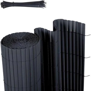 PVC Sichtschutz Sichtschutzmatte Sichtschutzzaun 90x400cm Anthrazit Balkon Zaun - Bild 1 von 6