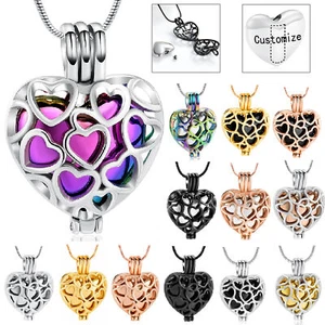 Heart Cremation Jewellery Charm Memorial Necklace For Ashes Urn Keepsake Pendant - Picture 1 of 48