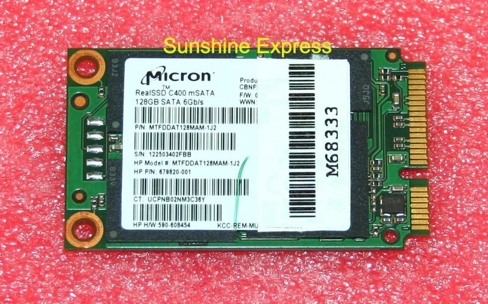 OEM HP 679820-001 689953-001 Micron 128GB mSata 6Gb/s SSD MTFDDAT128MAM-1J2 - Image 1 of 1