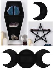 Witch items incl Shelving Display mug Coffin Triple Moon Crescent Halloween