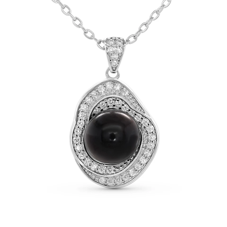 Tryndi Real Tahití Perla Negra Collar Regalos para Mujer Navidad, Cumpleaños Foto 1 de 4