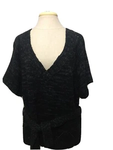 Women’s Elle Knit Short Sleeve Knit Belted Sweater Sz. M - Picture 1 of 5