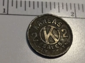 Kansas 1937 Sales Tax 2 Mill Token 16mm Vintage Circulated - Picture 1 of 6