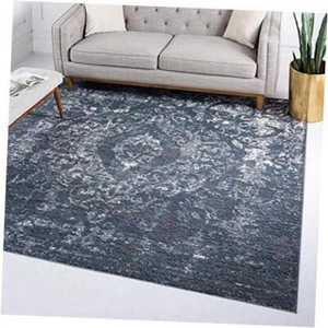 Portland Collection Area Rug - Astoria (Blue/ Ivory) 4' 1" Square Blue/Ivory - Picture 1 of 7