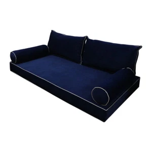 V2 Samt Tagesbett Matratze Kissenbezug Komplettset Kontrastrohr Twin-XL AD373 - Bild 1 von 12
