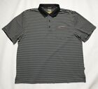 Greg Norman For Tasso Elba Shirt Five Iron Play Dry Golf Polo Size L Striped Blk