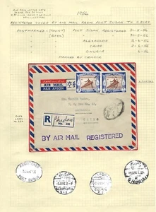 SUDÁN - 1956 - Cubierta de correo aéreo registrado PUERTO SUDÁN a EL CAIRO - Imagen 1 de 1