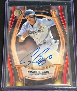 2025 Topps Tribute CRAIG BIGGIO Pillars of the Game RED /10 On Card Auto Astros! - Picture 1 of 2