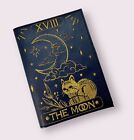 The Moon Tarot Card, Handmade A6 Notebook, Reusuable Cover, Faux Leather