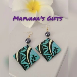 Hawaiian Acrylic Earrings - Picture 1 of 1