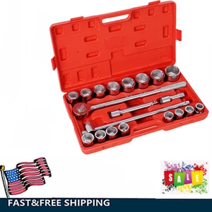 Juego de 21 piezas de llaves de accionamiento de 3/4 pulgadas trinquete de enchufe de 6 puntos tamaño SAE - Imagen 1 de 14