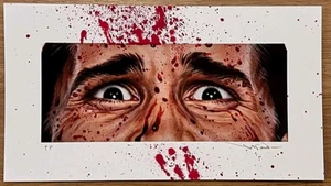 Jason Edmiston EWAF Huey Lewis Bloody PP 9" X 5" Ojos Sin Cara Giclee - Imagen 1 de 1
