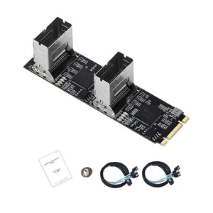 M.2 PCIe3.0 to 8 Ports SATA 6G Multiplier Controller Card B/M Key NGFF2922 - Picture 1 of 7