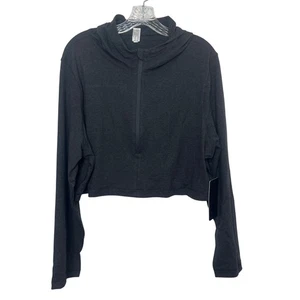 90 Degree By Reflex Womens Cropped Hoodie Heather Night Gray Size XL New - Picture 1 of 9