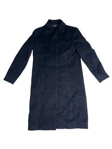 DKNY Cappotto lungo nero misto lana donna taglia 8 classico bottoni davanti - Foto 1 di 6