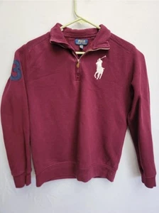 Polo Ralph Lauren Big Pony 1/4 Zip Sweater Youth Boys XL (18-20) Red Pullover - Picture 1 of 9