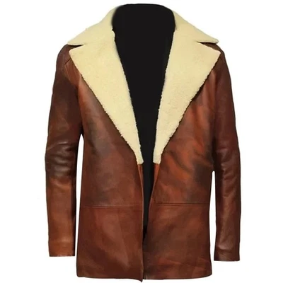 Men’s RAF B3 Bomber Real Sheepskin Leather Aviator Flying Fur Winter Coat - Image 1 of 3