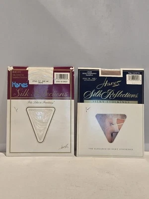 Lote de 2 Pantimedias Hanes Silk Reflections Control Top Transparente Perla Talla AB #L21l Foto 1 de 2
