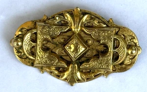 Spilla a scorrimento tono oro stile art deco vintage anni '30 - senza pietra - Foto 1 di 2