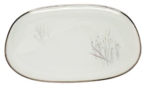 Hutschenreuther Norderney Platinum HUT3026 14" Oval Platter Sea Oats w/Gold Dots - Picture 1 of 9