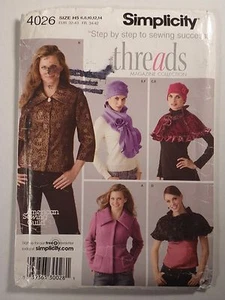 S-4026 Jacket Capelet Hat Scarf Sewing Pattern Simplicity Size 6-8-10-12-14 - Picture 1 of 4