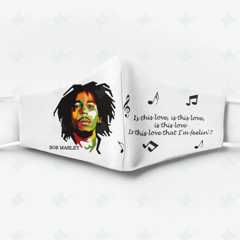 Bob Marley Unisex 3D Printed Face Mask - Washable and Reusable  - Image 1 of 1