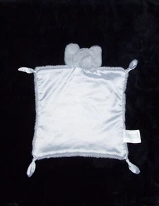 Pottery Barn Kids Gray Plush Elephant Thumbie Baby Blanket Satin Knotted Knots - Picture 1 of 3