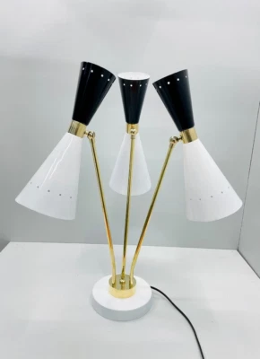 20th Century Italian Adjustable White Black Table Lamp in the Style of Stilnovo - Image 1 of 4