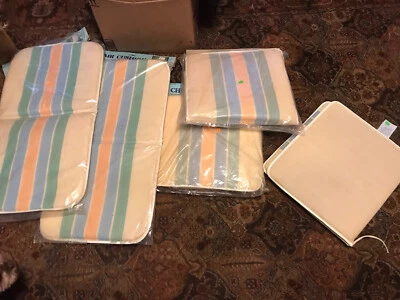 5 Vintage Retro Outdoor Seat Lawn Chair Webbing Cushions Pads NOS - Image 1 of 4