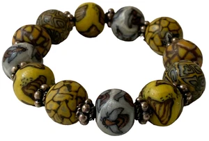 She Beads Stretch Muted Toned Clay Beaded Bracelet w/Sterling Silver (50% Off) - Picture 1 of 8