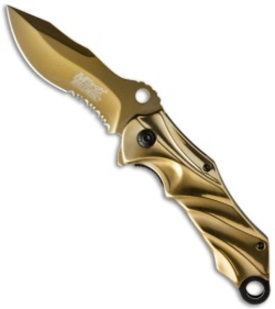 Knife MTECH 8.50" Overall Assisted knife Gold Liner lock Clip Point MT-A888GD - Image 1 of 3
