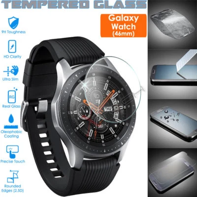 Genuine TEMPERED GLASS Screen Protector Cover For SAMSUNG Galaxy Watch 46mm - Image 1 of 4