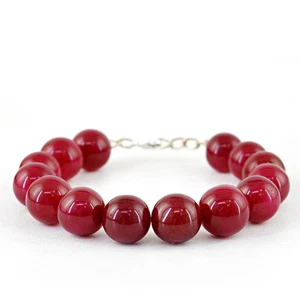 343.50 CTS EARTH MINED ROUND SHAPED ENHANCED RUBY BEADS BRACELET (RS) - Picture 1 of 2