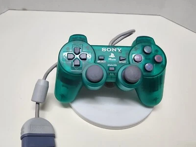 Controle PlayStation 1 PS1 verde esmeralda claro fabricante de equipamento original PSOne analógico testado Sony - Imagem 1 de 4
