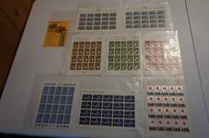 LOT 8 MNH SHEET OF 20 LIECHTENSTEIN SCOTT #663-670 MAIL PLANE, CHILD WAVE STAMPS - Picture 1 of 12
