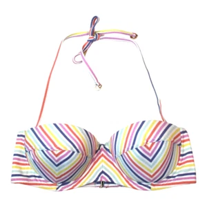 Kate Spade NY Beach Stripe Printed Retro Bikini Top Women's S - Picture 1 of 3