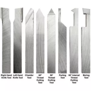 Strumento forma tornio HSS 1/4 pollice (6 mm) set di 8 pezzi - duro e tornitura a terra, filettatura - Foto 1 di 4